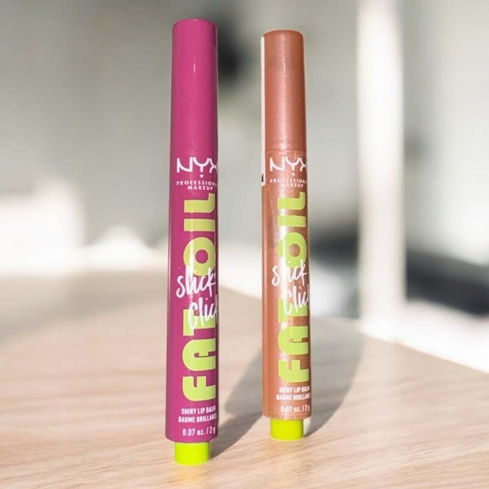 2 for 1 Fat Lip Oil NYX Sheer lip gloss stick red lip colour